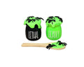 Set of 2 Mini Poison Jars and Wooden Spoon V185