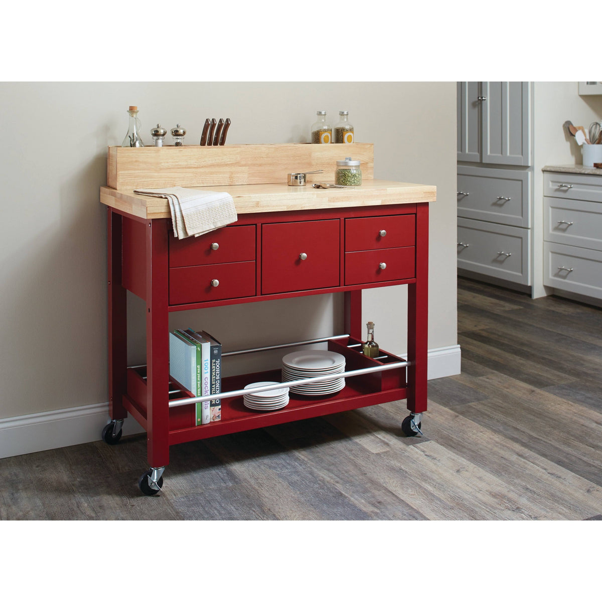 Natural/White Kitchen Cart W375