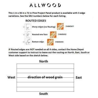 1 in. x Allwood Pine Project Panel Table Island Top I205