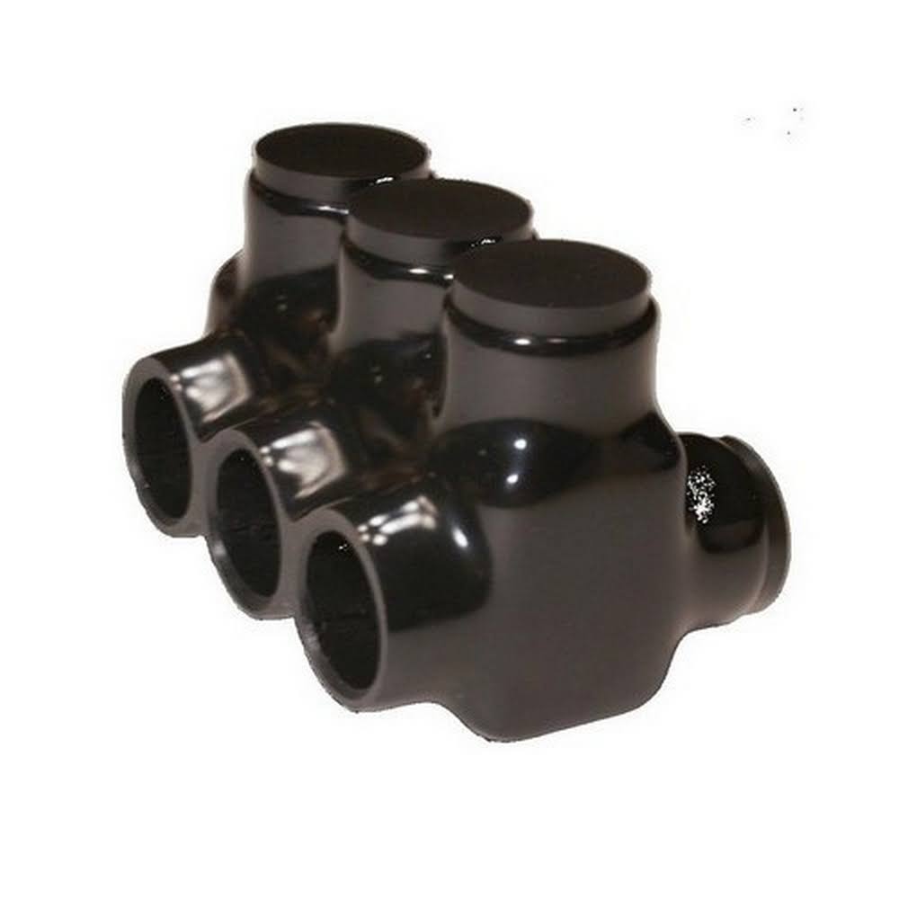 Black Insulated Multi Cable Connector Dual Entry 3 Ports F9063
