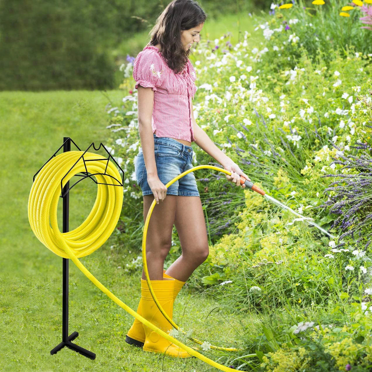 Black Heavy Duty Metal Garden Hose Holder C863093