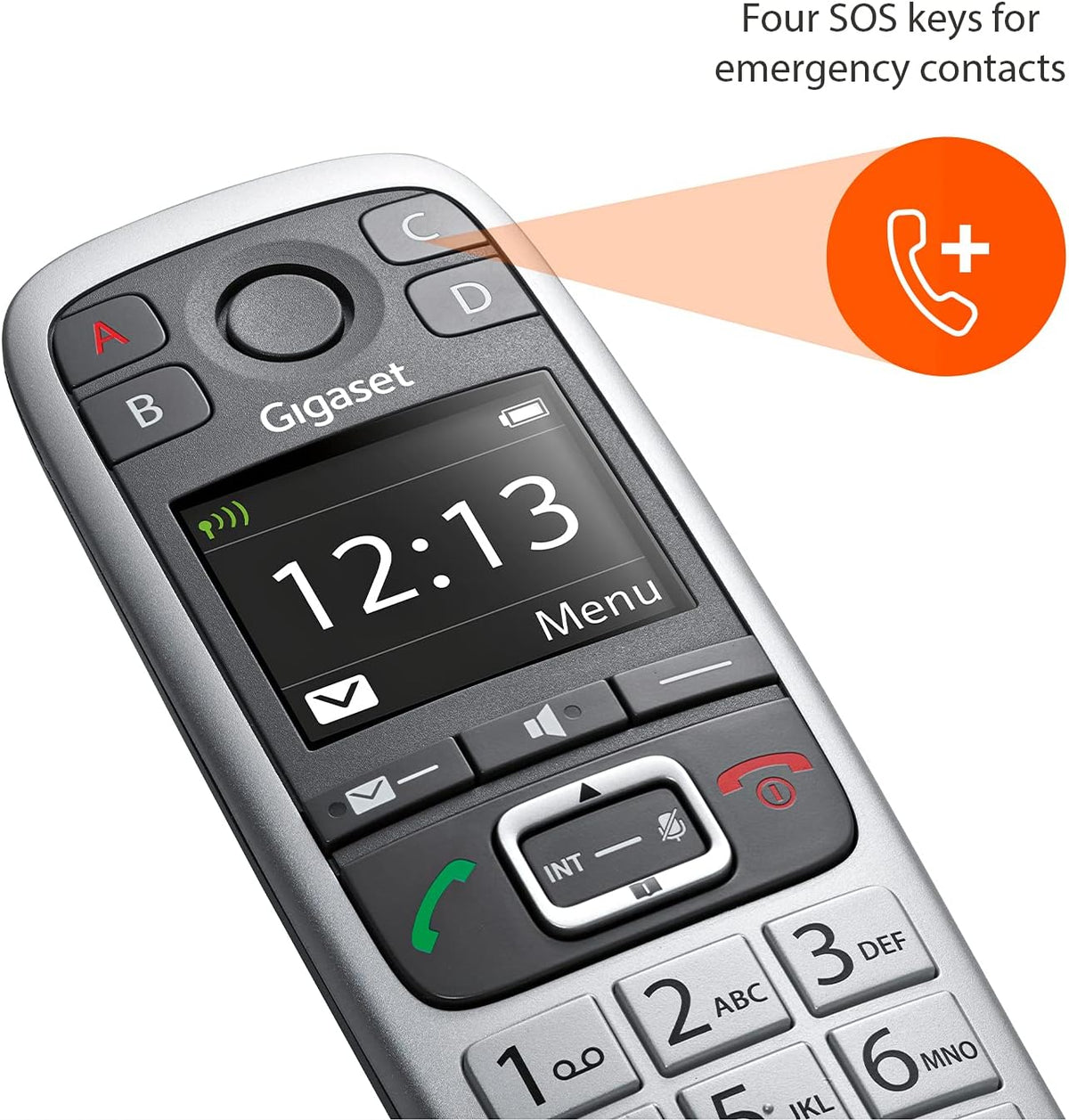 Two Cordless Phones with Answering Machine, Extra Large Keys, Pack of 2 Z573