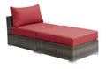 Red Resin Wicker Modular Sofa Set, 2pc D250796