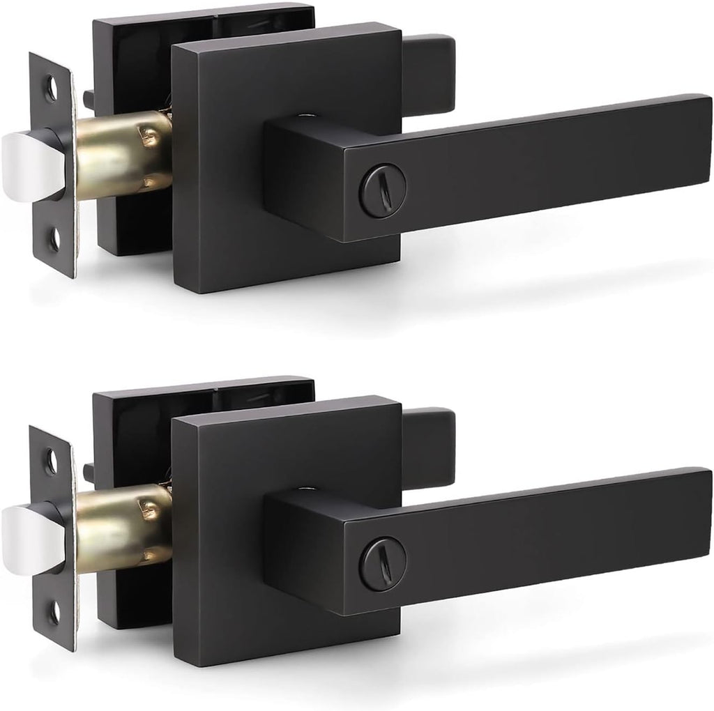 Matte Black Privacy Door Lever Handle, 8 Pack L709552