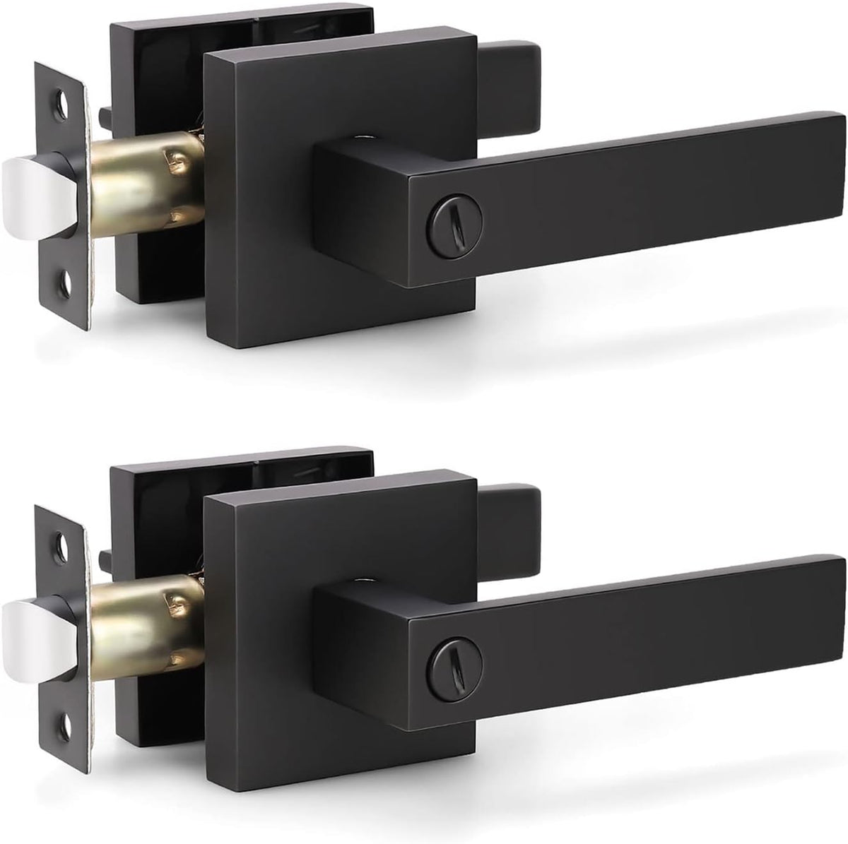 Matte Black Privacy Door Lever Handle, 8 Pack L709552