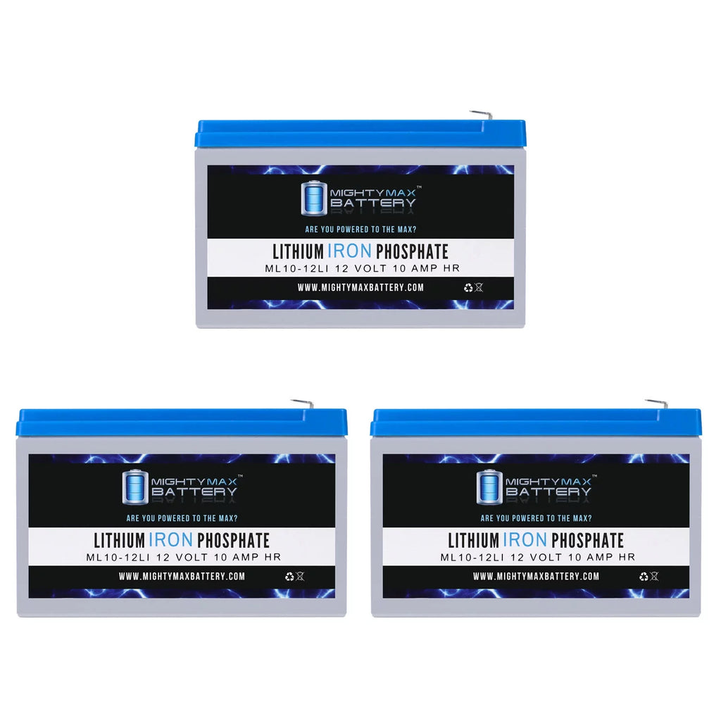 12V 10AH Lithium Replacement Battery 3 Pack V458096