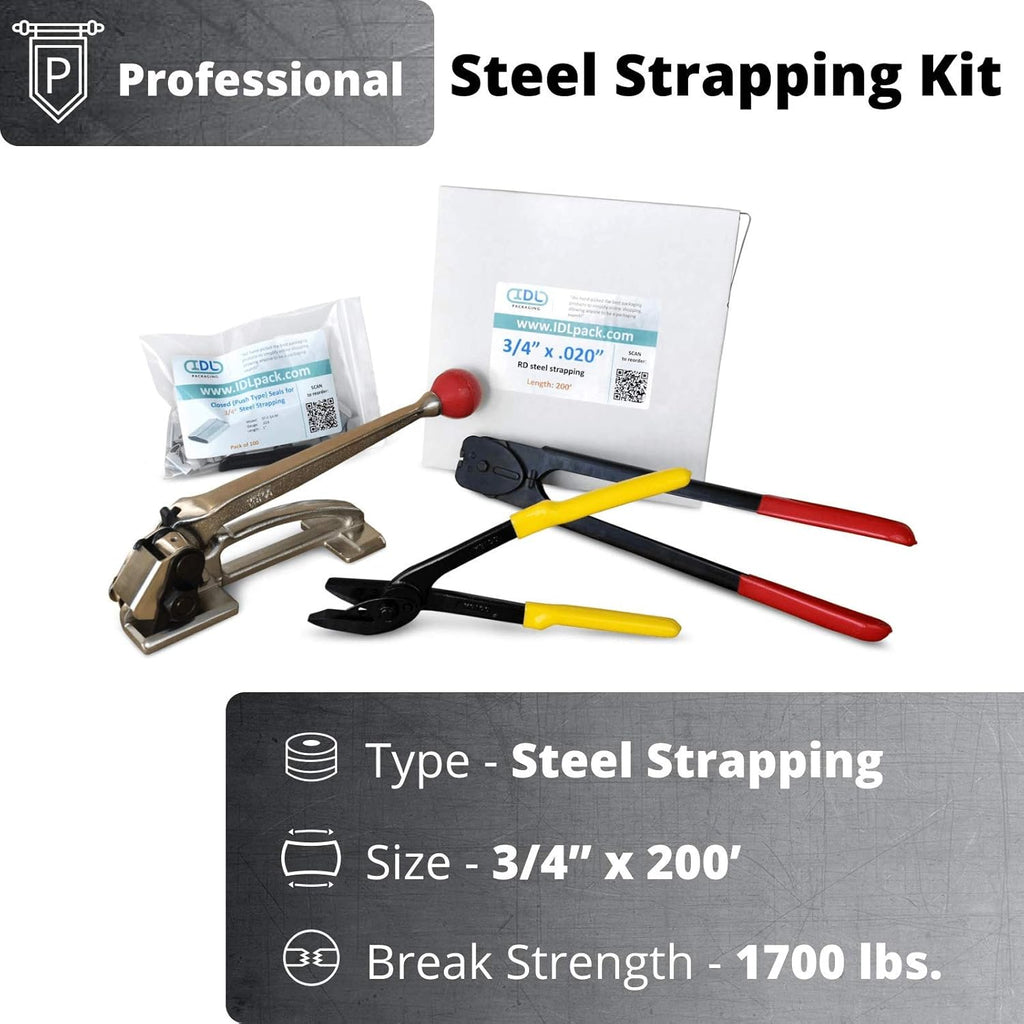 3/4" x 200' Steel Strapping Kit with 1700 lbs Break Strength D47989