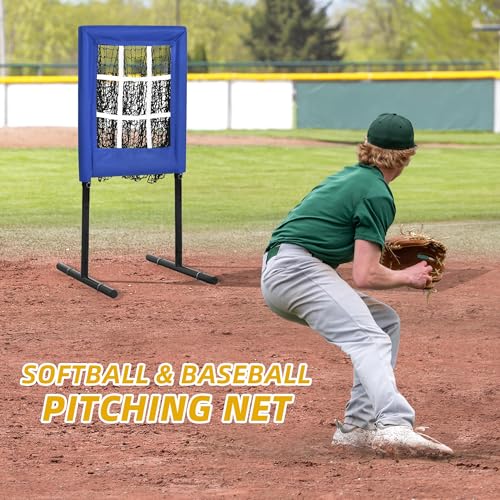 Heavy Duty 9 Hole Baseball Softball Pitching Net with Carry Bag H7446