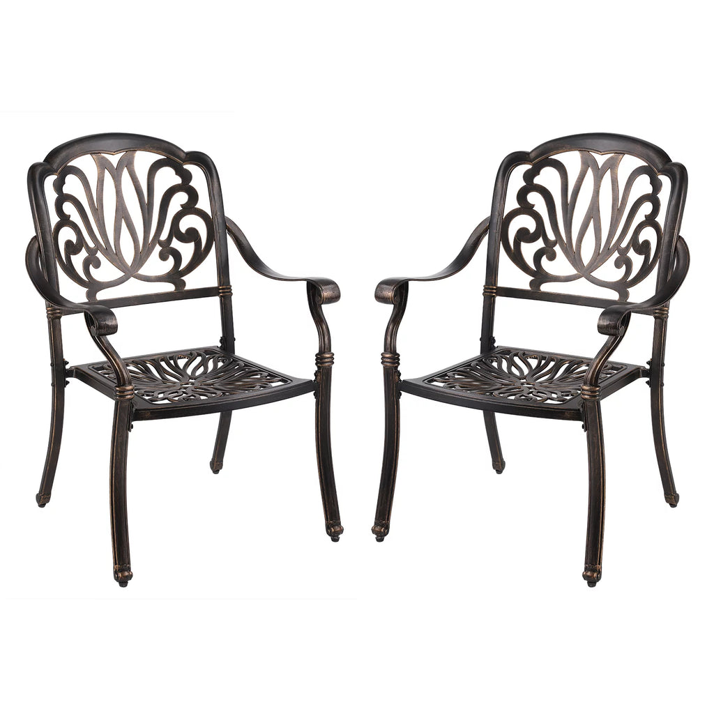 5-Piece Cast Aluminum Outdoor Dining Set with Umbrella Hole I40844