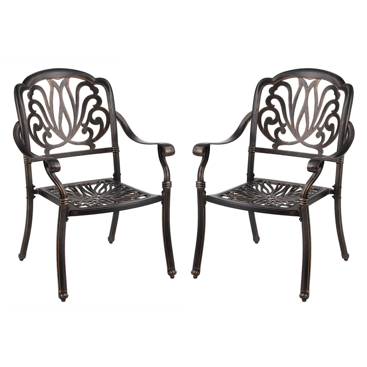 5-Piece Cast Aluminum Outdoor Dining Set with Umbrella Hole I40844
