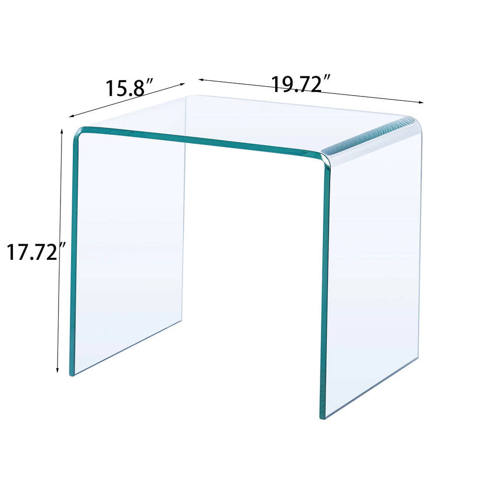 Small Clear Tempered Glass End Table G78827