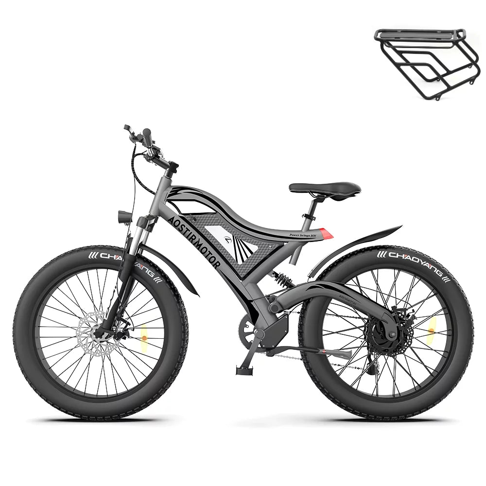 750W Fat Tire Electric Bike 48V 15AH Removable Lithium Battery D5199