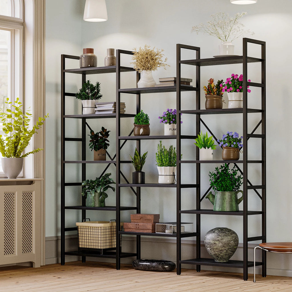 5 Tiers Wood and Metal Bookcase Z8629