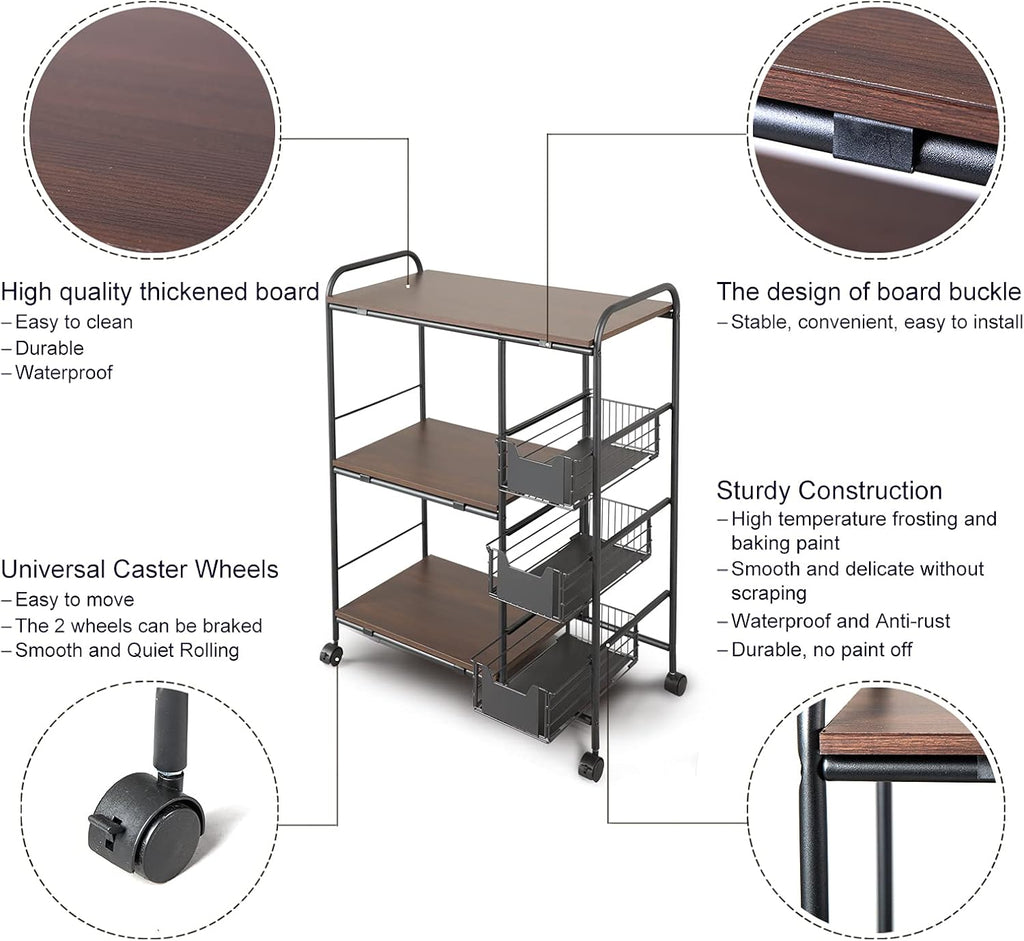 Kitchen Standing Bakers Rack with Storage Basket C45736