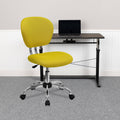 Yellow Mid-Back Mesh Padded Swivel Task Office Chair E491632