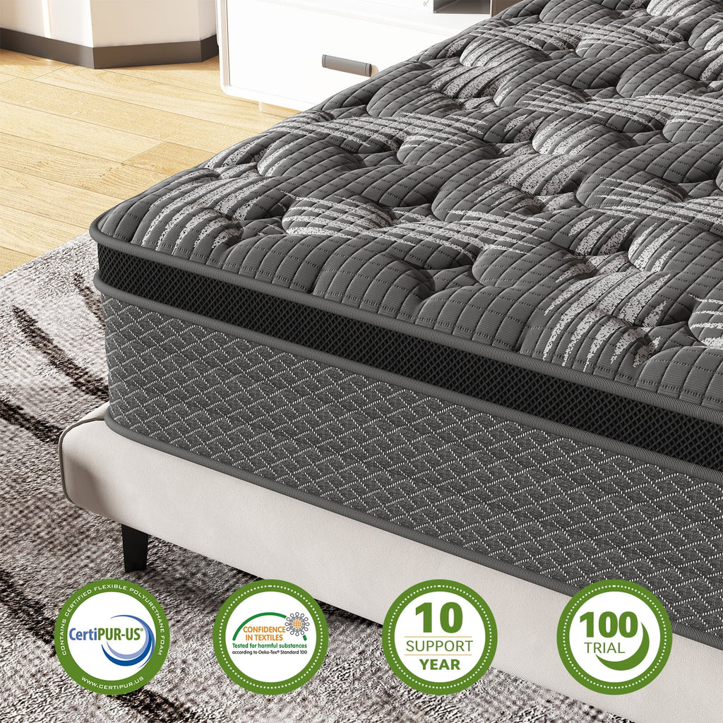 10" Memory Foam Pocket Spring Hybrid Mattress C1914