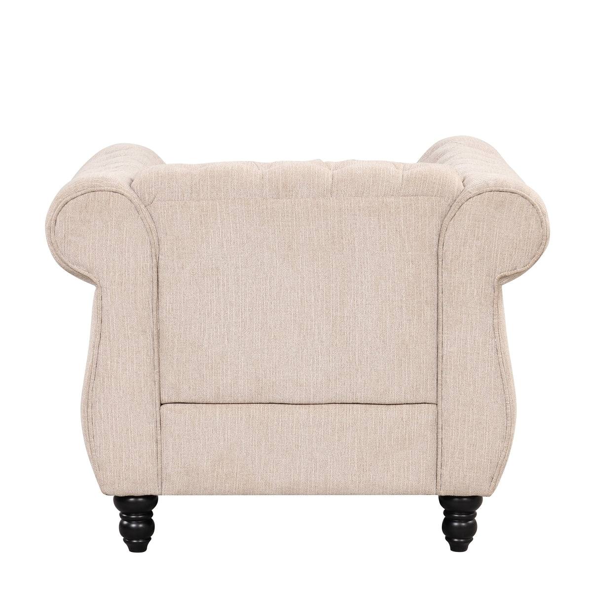Beige Plush Upholstered Sofa with Solid Wood Legs Z86644