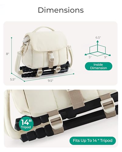 Small Camera Bag, DSLR Camera Case, Crossbody Camcorder Bags with Rain Cover S382229