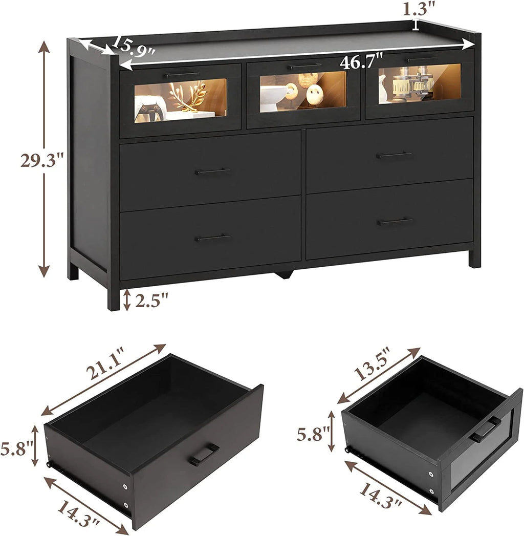 White 7 Drawer Wooden Dresser N4755