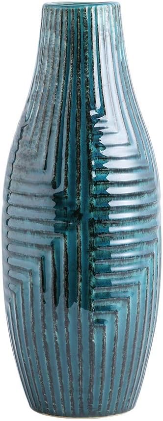 Teal Ceramic Vase Medium 13.8" H P691