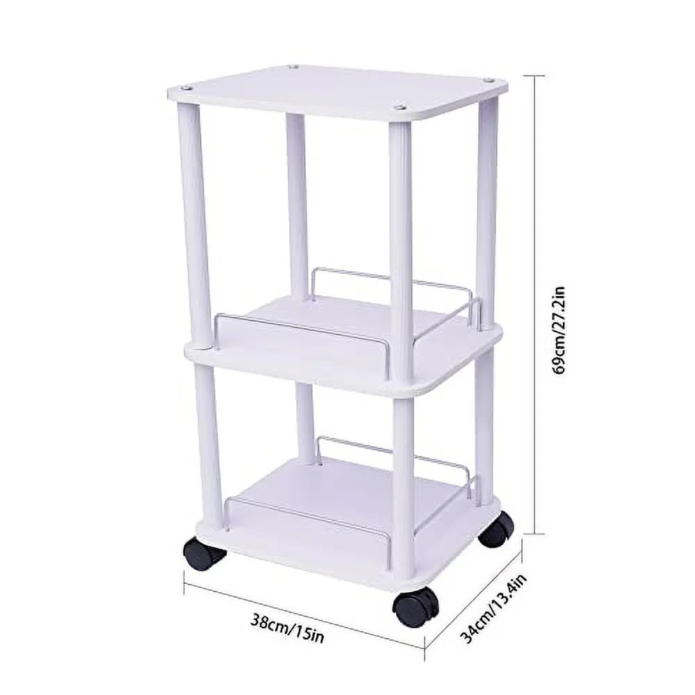 3-Tier Salon Trolley Cart with Rolling Wheels A9483