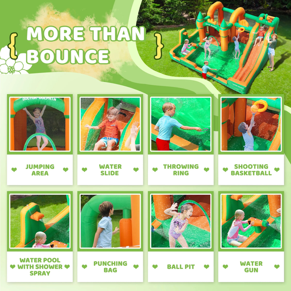 Inflatable Water Slide Bounce House with Blower R3987