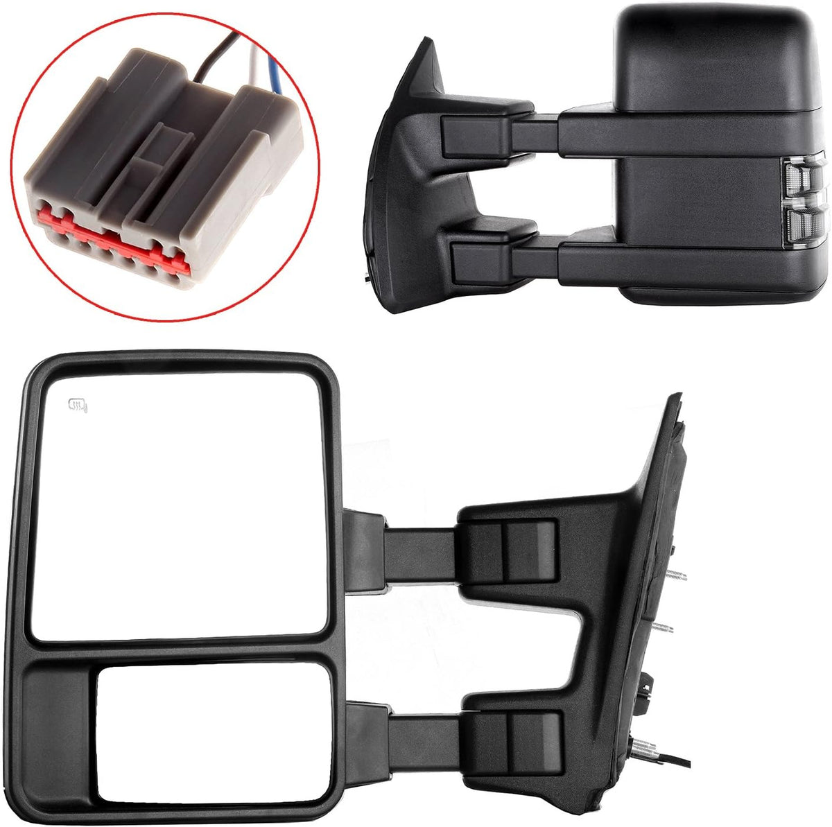 Tow Mirrors Left Right Manual Adjusted for Ford F250 F350 F450 F550 SD Excursion B776