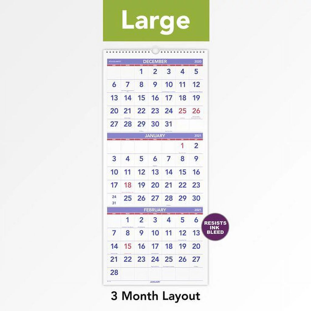 14-Month Vertical Wall Calendar, 12" x 27" N6995