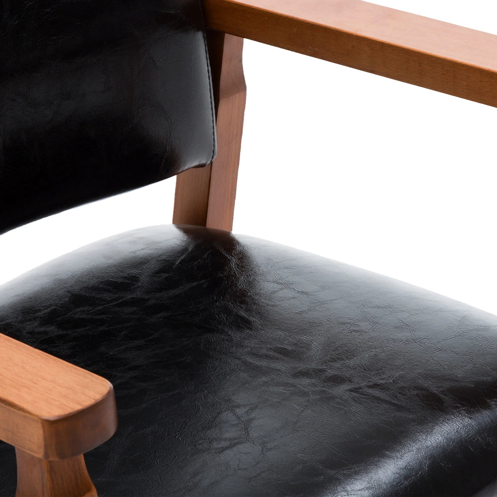 Black PU Leather Upholstered Arm Chair, Set of 1 V585268