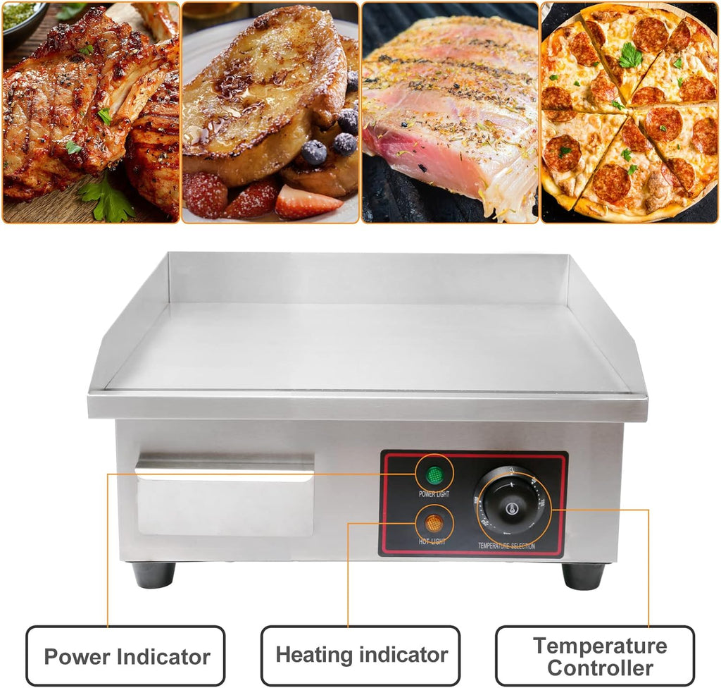 22 Inch Stainless Electric Countertop Griddle B6233