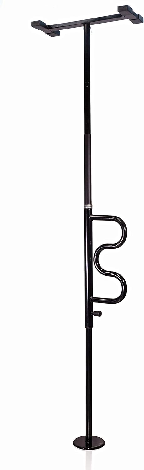 Metallic Black Floor to Ceiling Transfer Pole and Grab Bar J847308