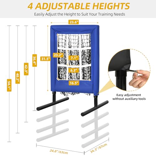 Heavy Duty 9 Hole Baseball Softball Pitching Net with Carry Bag H7446