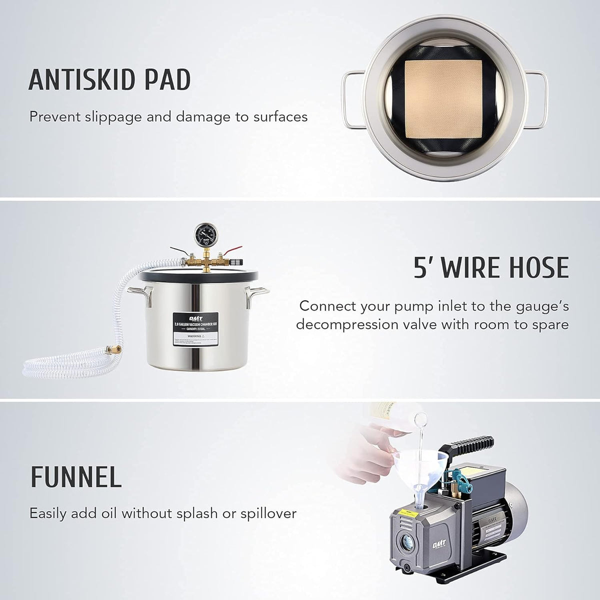 2 Gallon Vacuum Chamber and 38 Micron Vacuum Pump Kit A653