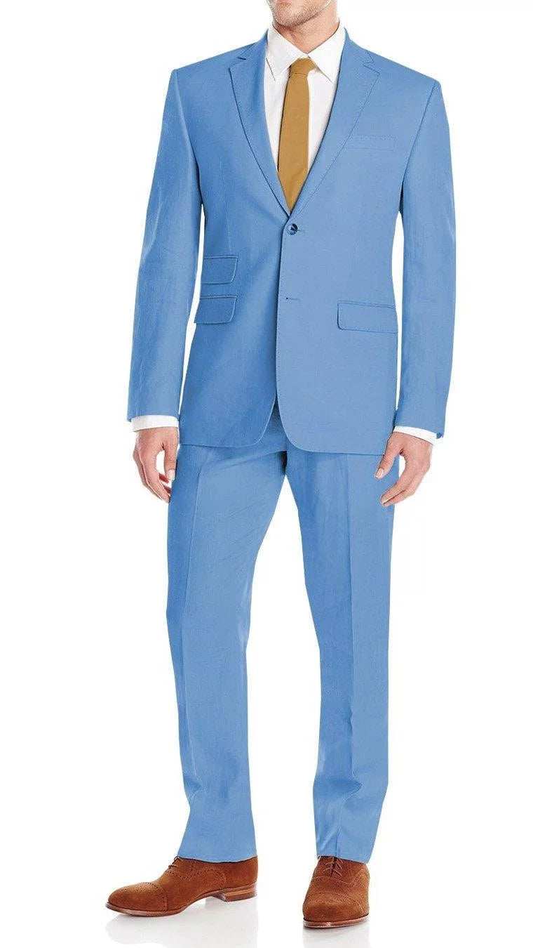 2-piece Blue Cotton Modern Fit Z520865