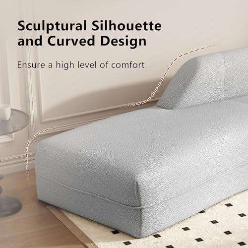 Grey Curved Chaise Lounge Sofa O5126