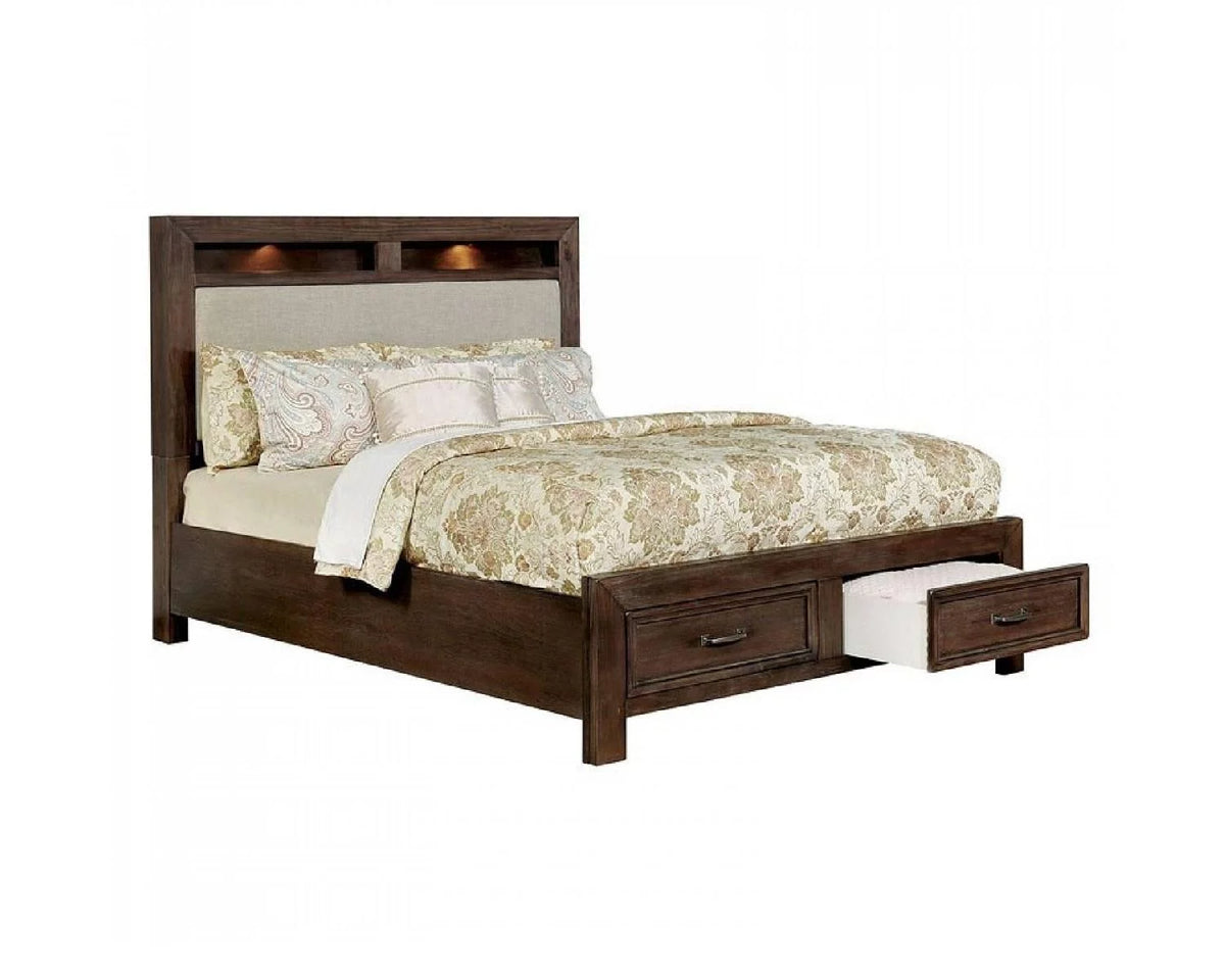 Dark Oak Solid Wood King Bedroom Set 6pcs Q264249