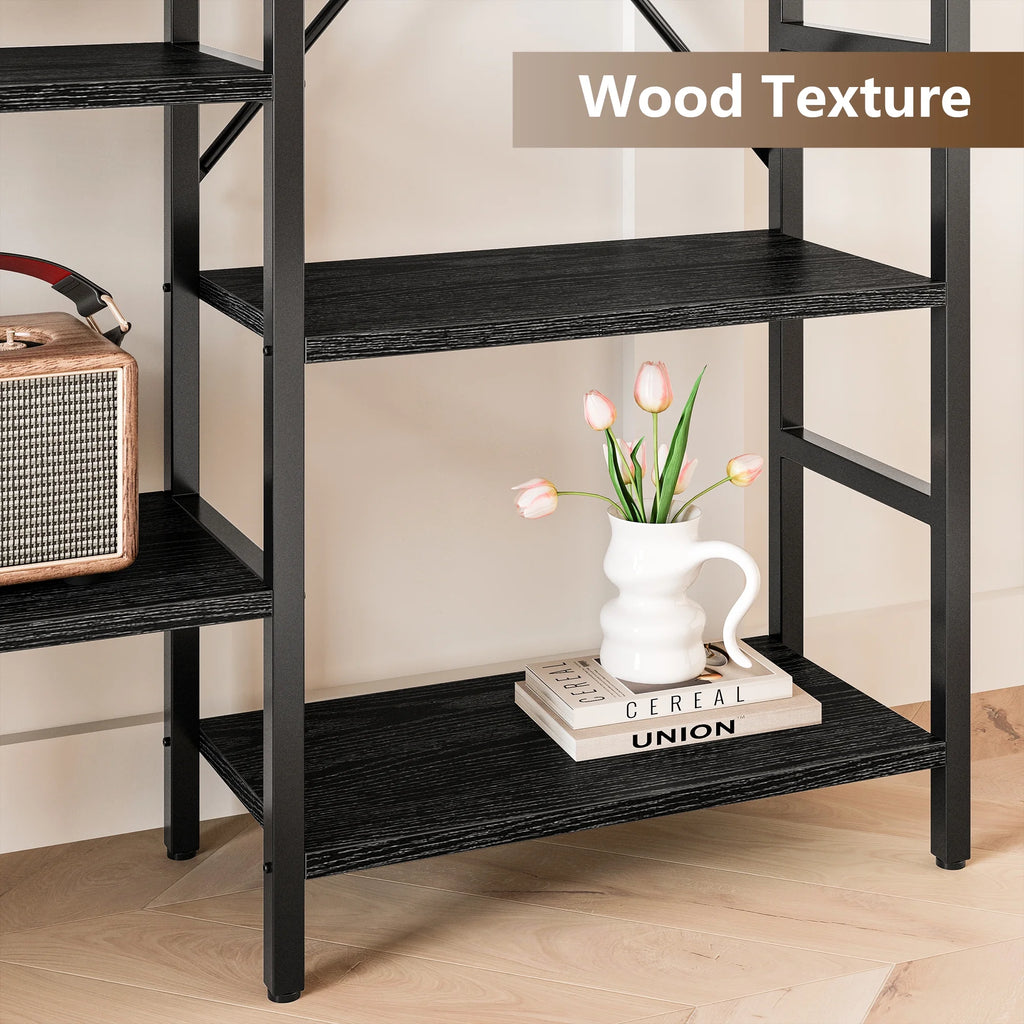 5 Tiers Wood and Metal Bookcase Z8629
