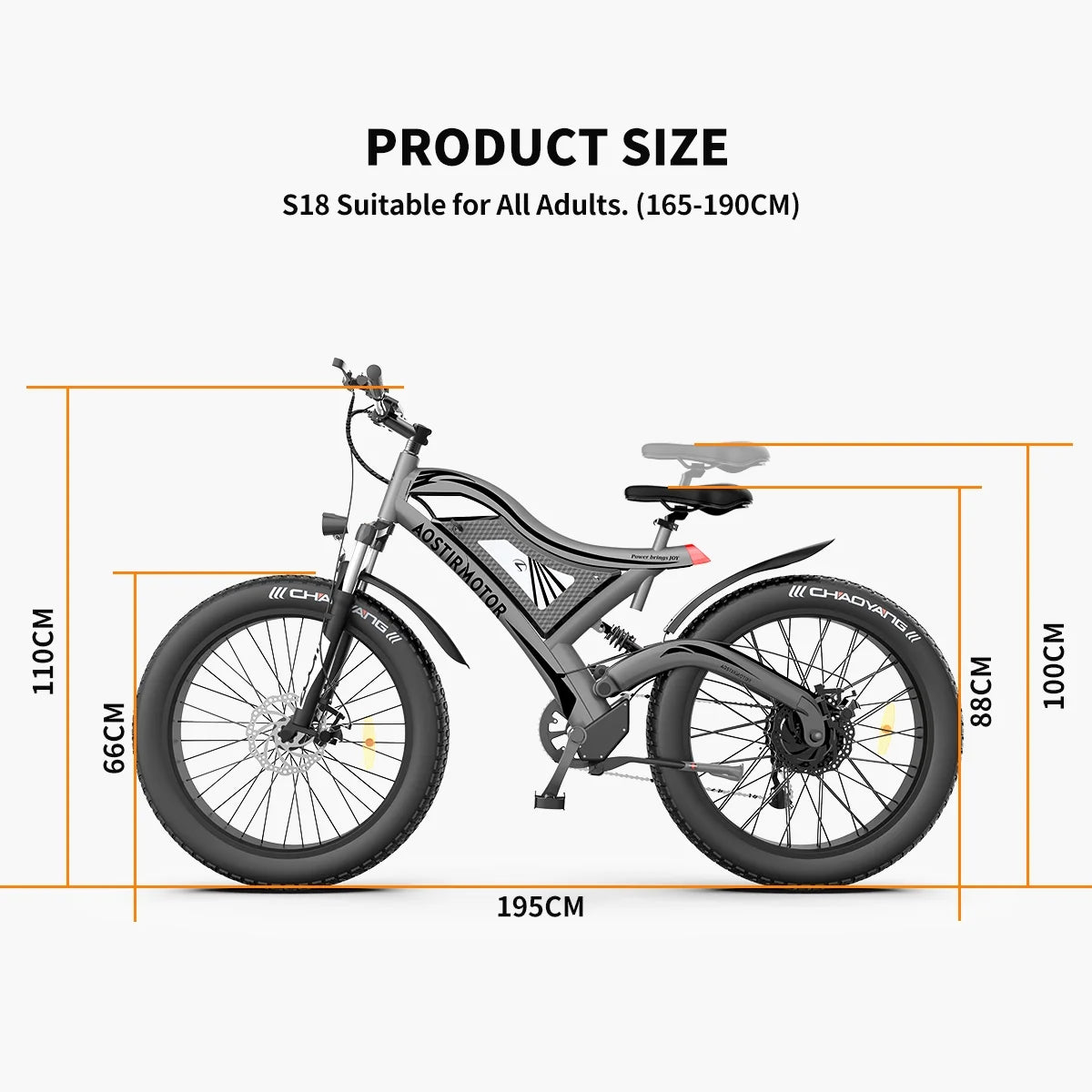 750W Fat Tire Electric Bike 48V 15AH Removable Lithium Battery D5199