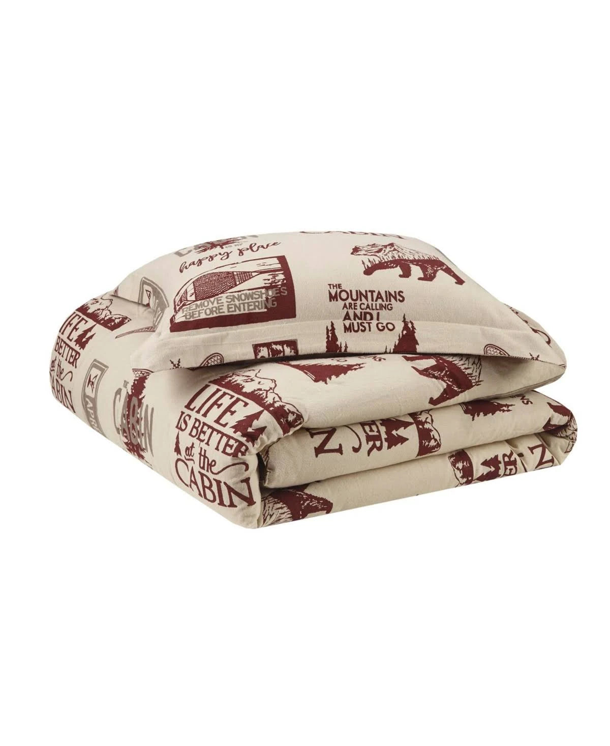Twin Cabin Mini Flannel Comforter Set F7053