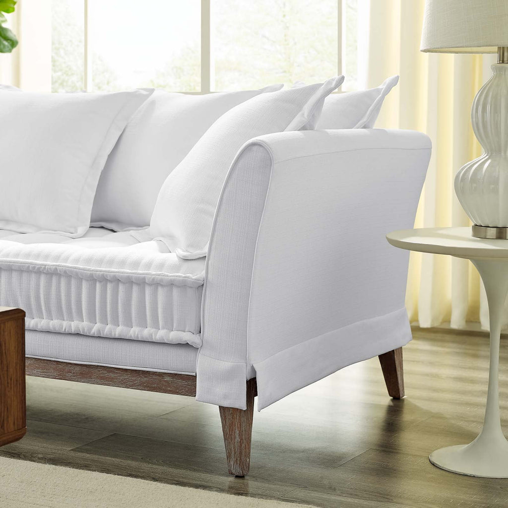 White Fabric Sofa T349161