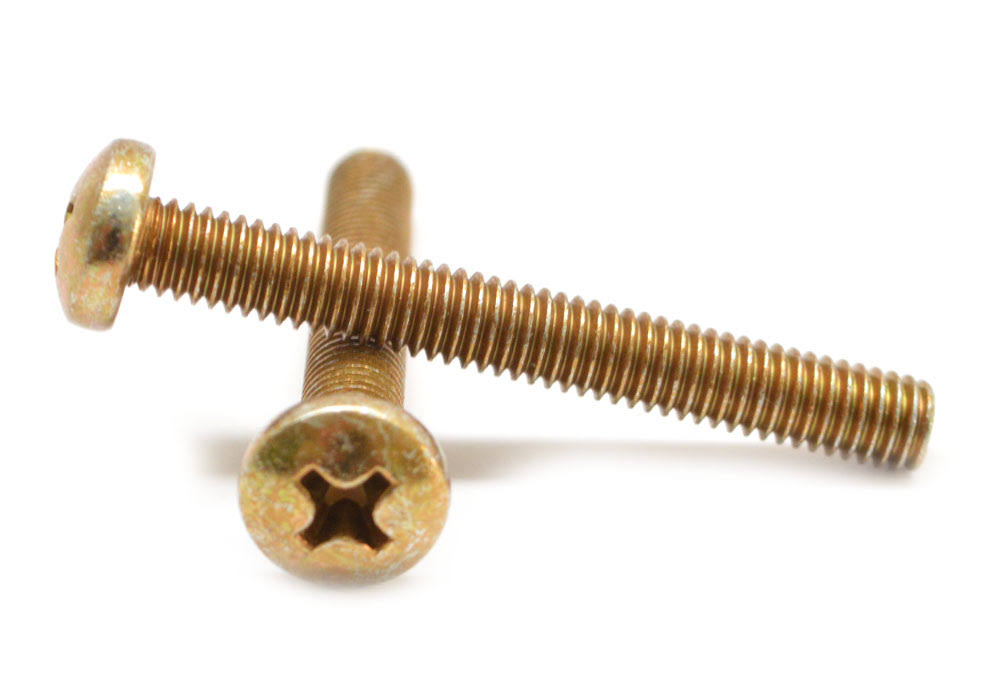 #4-40 x 5/16 Coarse Thread Machine Screw Phillips Pan Head Low Carbon Steel Yellow Zinc Plated L964076