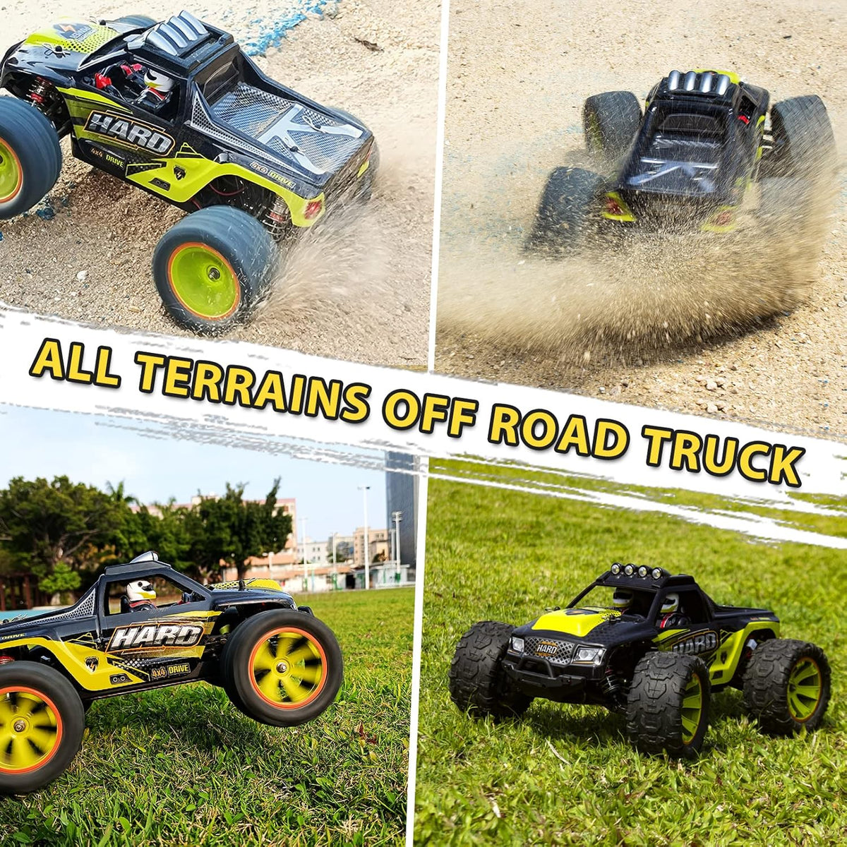 4WD RC Monster Truck with 550 Motor, Pack of 2 B4737