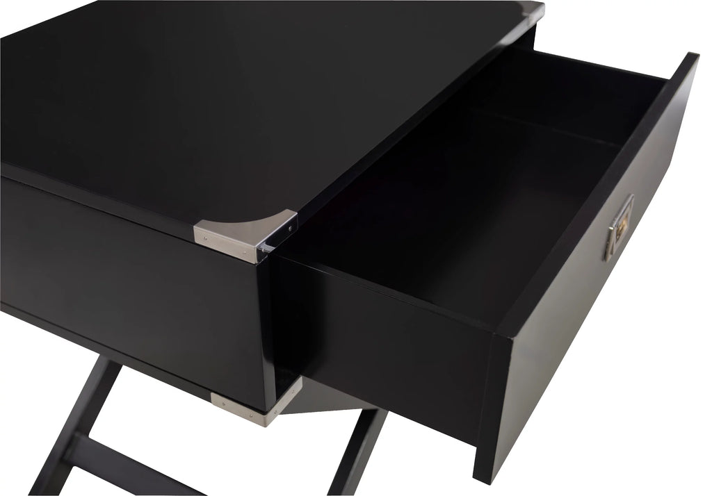Black Single Drawer Accent Side Table I896