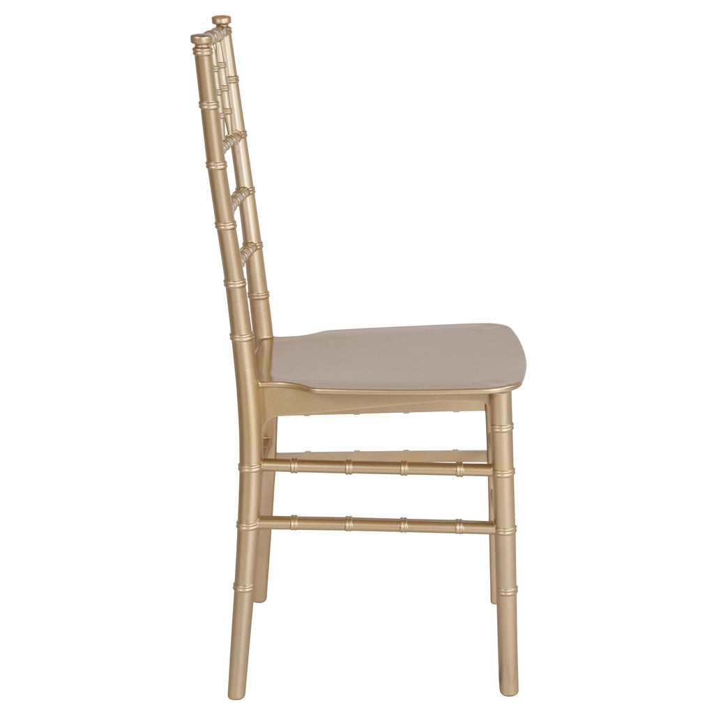 2 Pack Gold Resin Stacking Chiavari Chair B56807