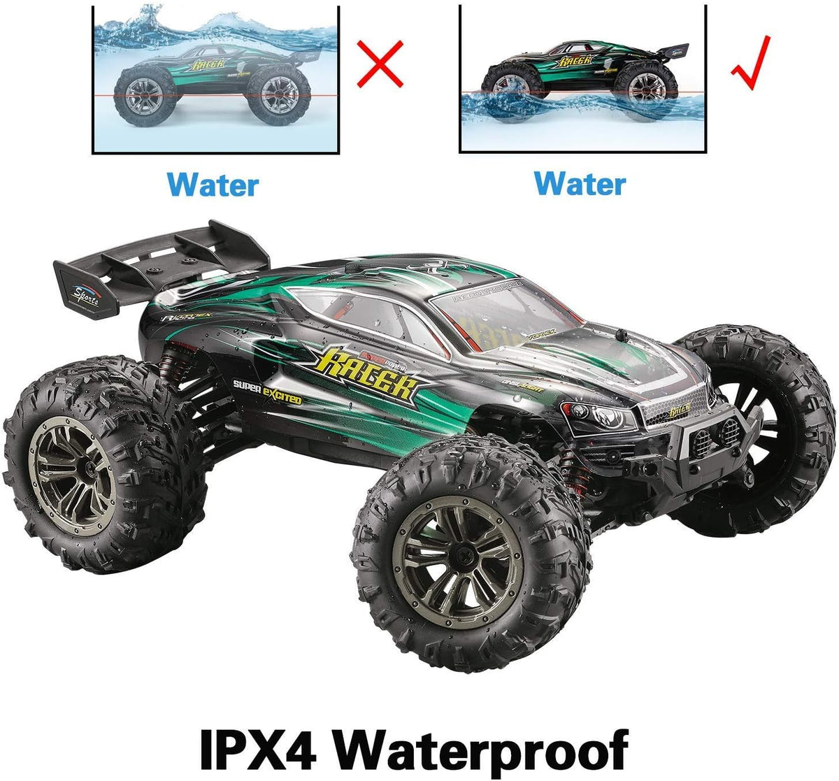 1:16 Scale 4x4 Remote Control Car, 40+ KM/H Waterproof Off-Road RC Truck C122