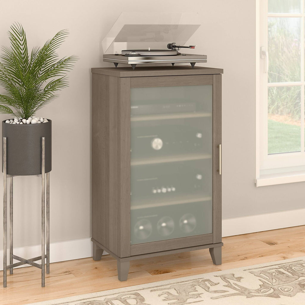 Ash Gray Media Storage Cabinet D92528