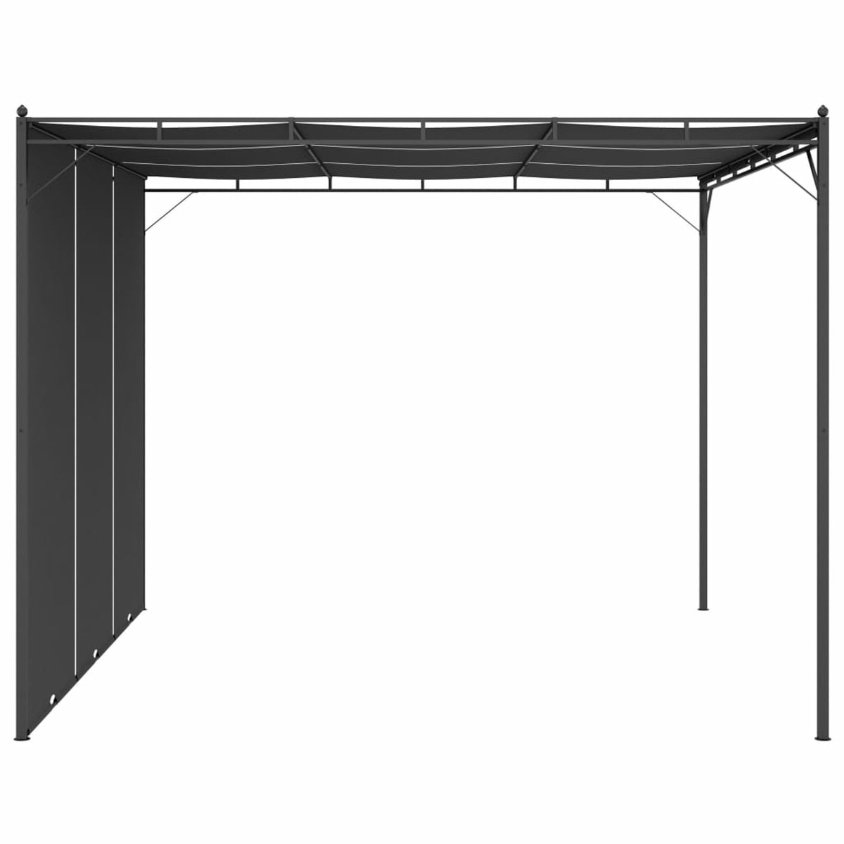 Garden Gazebo with Side Curtain Steel Frame Sun Shade Shelter 118.1 x 118.1 x 88.6 Inches Z3987