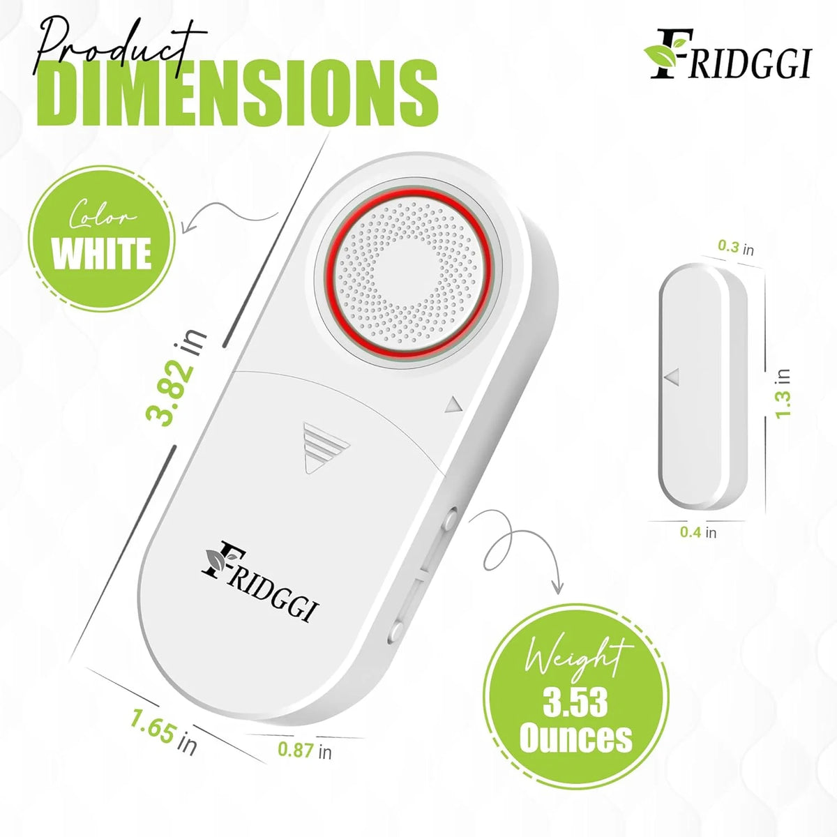 3in1 Alarm Door Ajar Chime with Delay White O1932