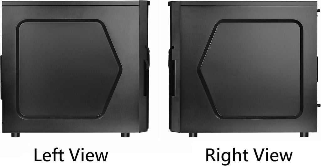 Black SPCC ATX Mid Tower Computer Chassis H991
