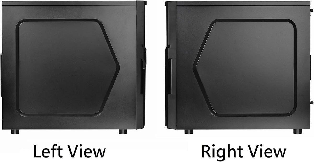 Black SPCC ATX Mid Tower Computer Chassis H991